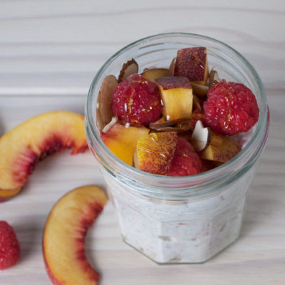 raspberry nectarine overnight oats