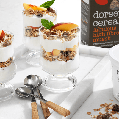 peach muesli parfaits